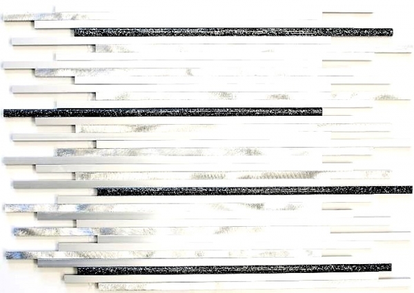 Hand sample mosaic tile aluminum composite aluminum silver matt brushed polished glitter black MOS49-L402GB_m