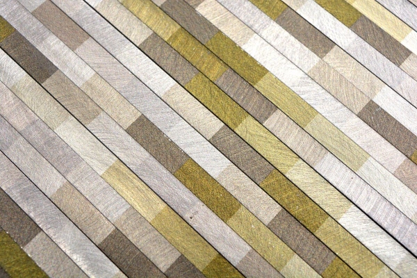 Hand-painted mosaic tile aluminum light brown composite Alu Brick brushed Coloured Light MOS49-L102L_m