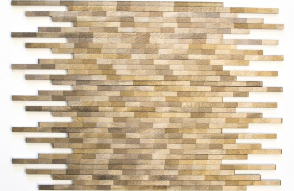 Hand-painted mosaic tile aluminum brown composite Alu Brick brushed Coloured Dark MOS49-L103D_m