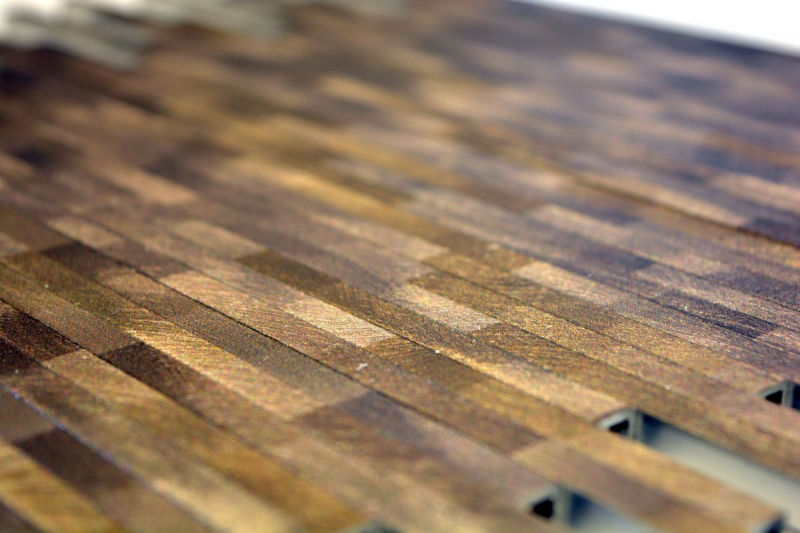 Hand-painted mosaic tile aluminum brown composite Alu Brick brushed Coloured Dark MOS49-L103D_m