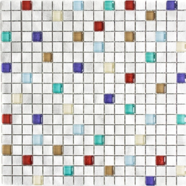 Hand sample mosaic tile aluminum translucent aluminum glass mosaic Crystal silver colorful MOS49-A702_m