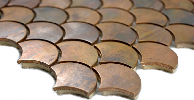 Hand-painted mosaic tile copper copper fan brown kitchen MOS49-1504_m