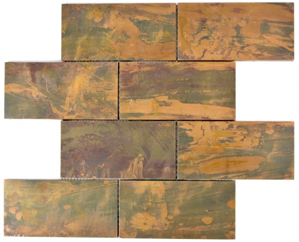 Hand pattern mosaic tile copper copper subway brown kitchen MOS49-1508_m