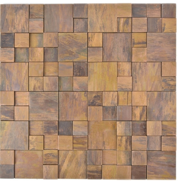Hand-patterned mosaic tile copper copper combination 3D brown kitchen MOS49-1512_m