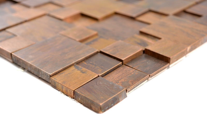 Hand-patterned mosaic tile copper copper combination 3D brown kitchen MOS49-1512_m