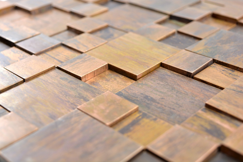 Hand-patterned mosaic tile copper copper combination 3D brown kitchen MOS49-1512_m