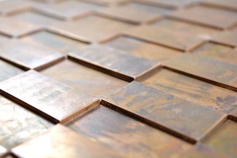 Hand pattern mosaic tile copper copper rods 3D brown tile backsplash kitchen MOS49-1514_m