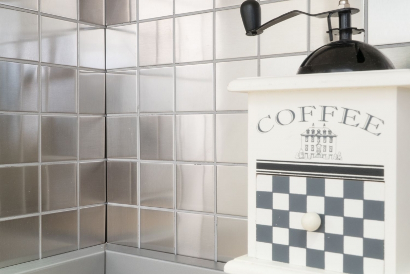 Stainless steel mosaic tile silver brushed matt tile backsplash kitchen wall MOS129-48D