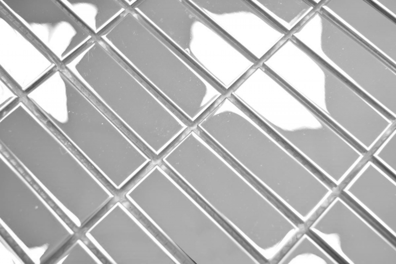 Hand sample mosaic tile stainless steel silver rectangle silver steel glossy MOS129-0215_m