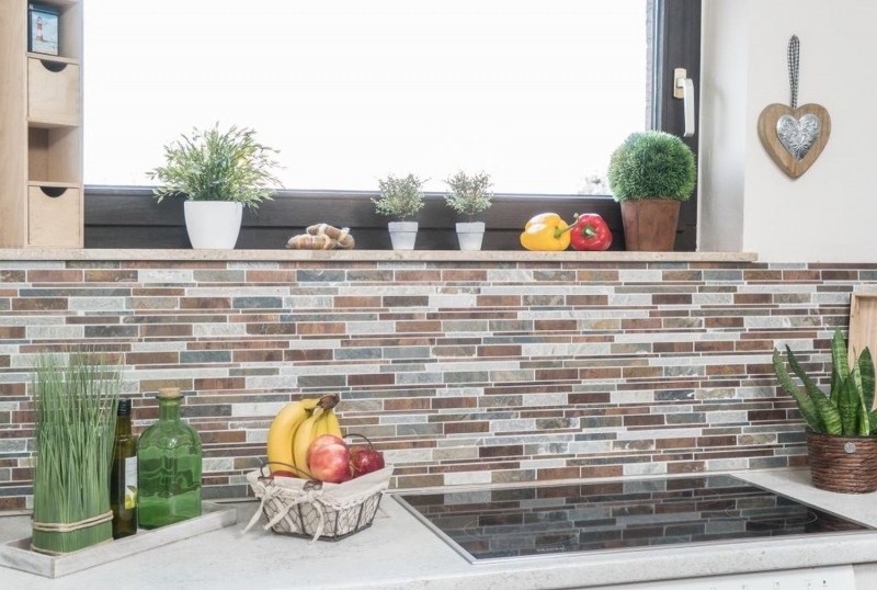 Mosaic tile natural stone copper gray rust composite wall facing tile wall tile backsplash kitchen - MOS47-XSK565