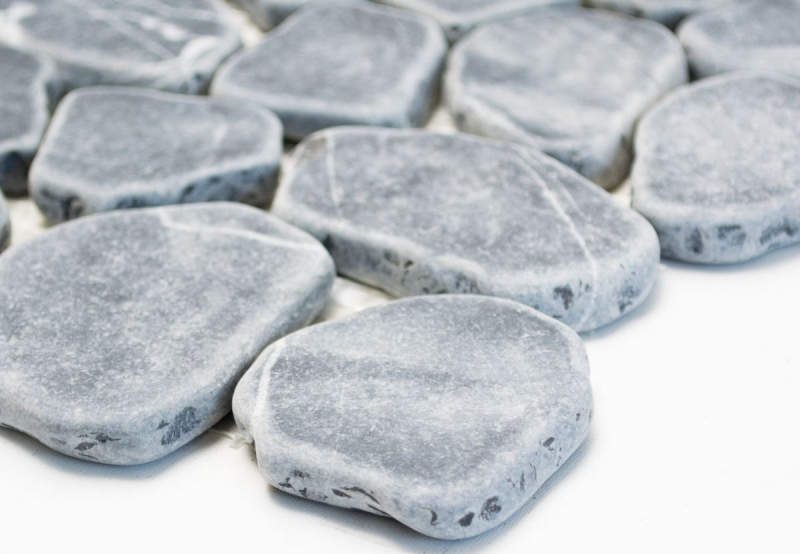Mosaic tile river pebble stone pebble cut black MOS30-0302_f