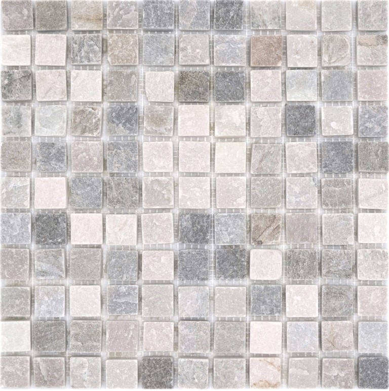 Quartzite natural stone mosaic tile beige gray wall floor shower kitchen splashback shower wall - MOS36-0206