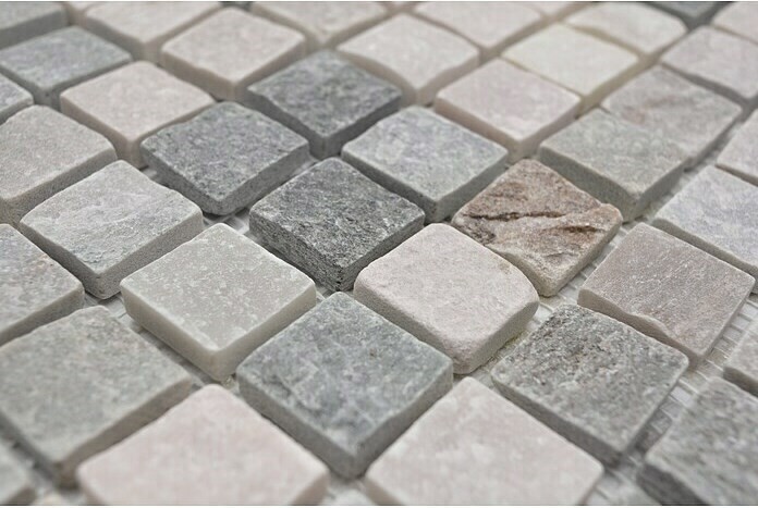 Quartzite natural stone mosaic tile beige gray wall floor shower kitchen splashback shower wall - MOS36-0206