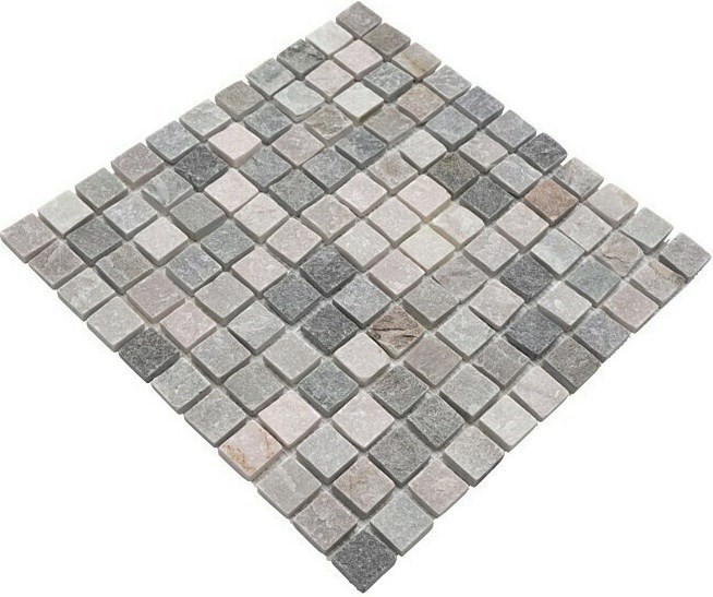 Quartzite natural stone mosaic tile beige gray wall floor shower kitchen splashback shower wall - MOS36-0206