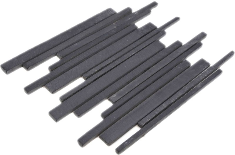 Hand sample mosaic tile slate natural stone rods slate wall cladding wall facing black MOS34-0225_m