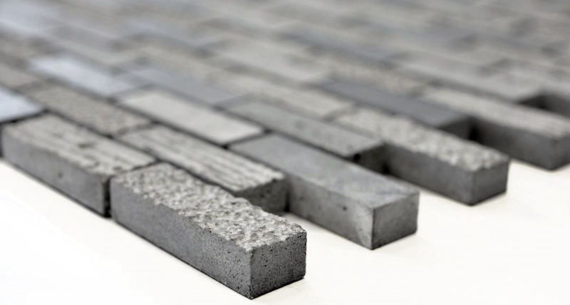 Hand sample mosaic tile marble natural stone gray Brick stone Carving cement MOS40-B49_m