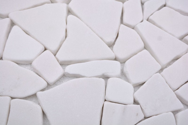 Mosaic quarry marble natural stone polygonal white wall facing tile backsplash wall tile kitchen tile - MOS44-0102