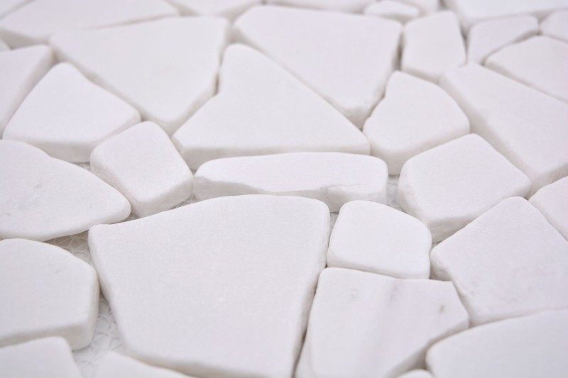 Mosaic quarry marble natural stone polygonal white wall facing tile backsplash wall tile kitchen tile - MOS44-0102