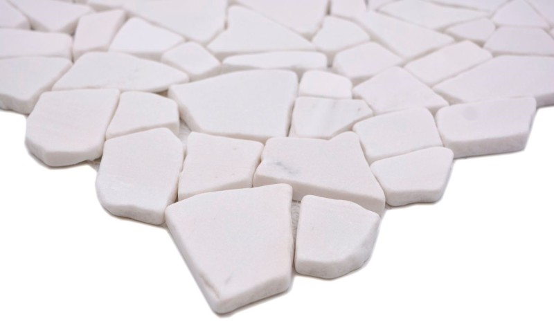 Mosaic quarry marble natural stone polygonal white wall facing tile backsplash wall tile kitchen tile - MOS44-0102