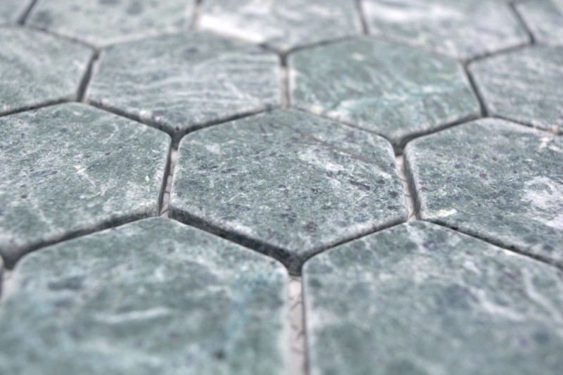 Hand sample mosaic tile marble natural stone hexagon marble green MOS44-0210_m