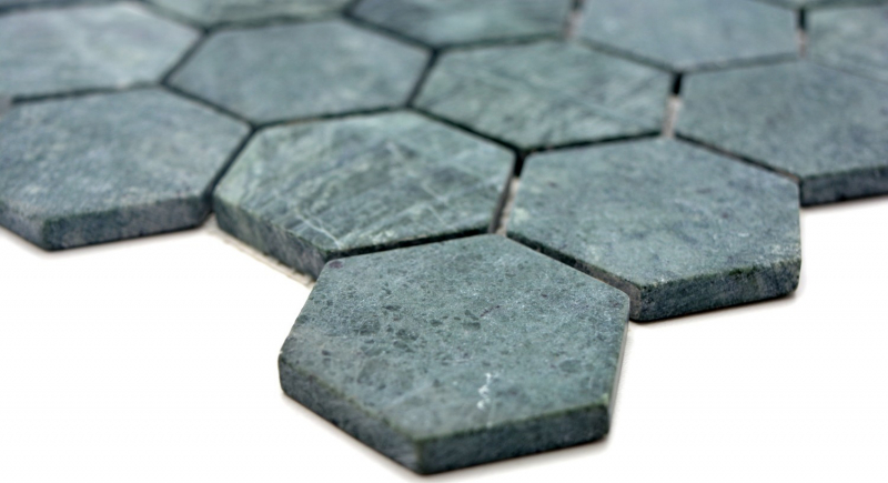 Hand sample mosaic tile marble natural stone hexagon marble green MOS44-0210_m