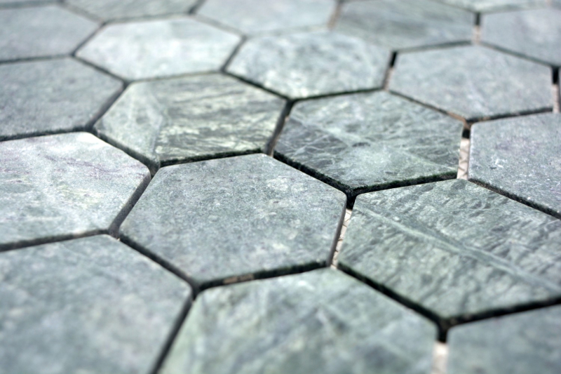 Hand sample mosaic tile marble natural stone hexagon marble green MOS44-0210_m