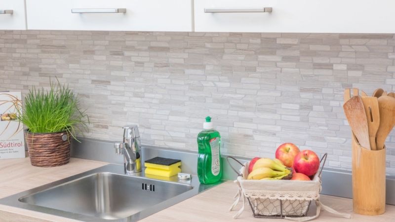 Mosaic marble natural stone brick composite rods light gray stripes splashback wall cladding - MOS40-MOSBrick2012