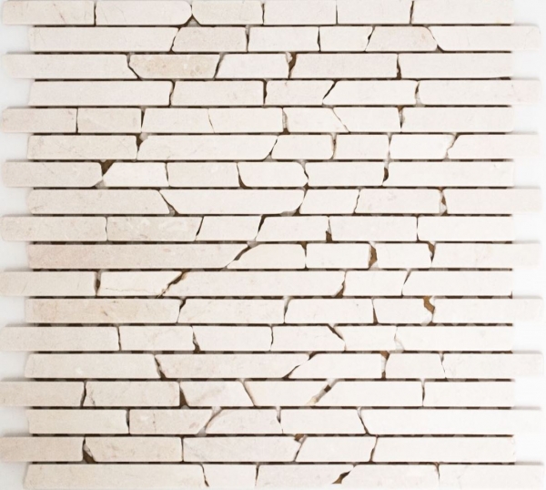 Hand-painted mosaic tile marble natural stone white Brick Botticino Anticato MOS40-0102_m