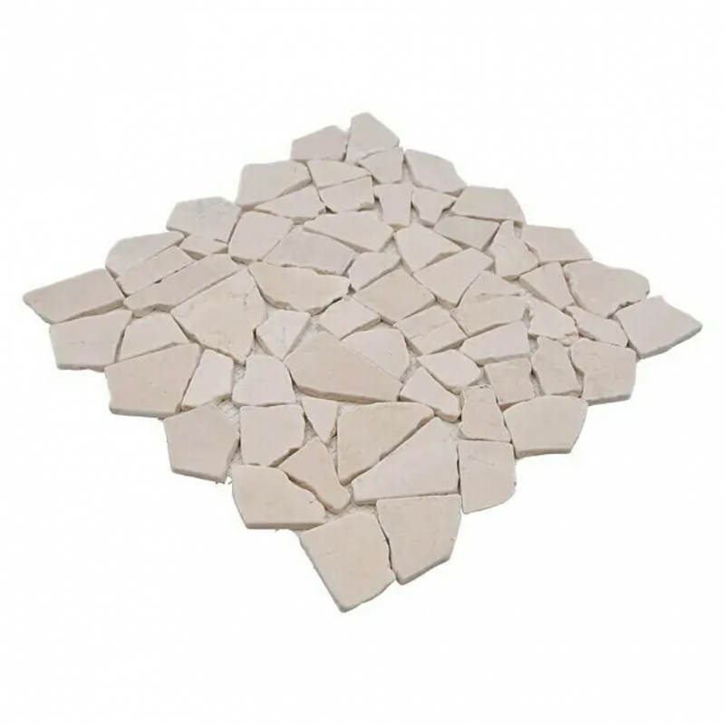Mosaic quarry marble natural stone white cream polygonal kitchen splashback tile splashback kitchen bathroom - MOS44-0104