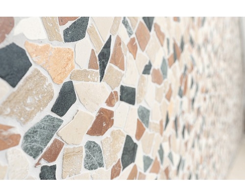 Mosaic quarry marble natural stone cream beige red green polygonal random splashback tile backsplash kitchen - MOS44-1204