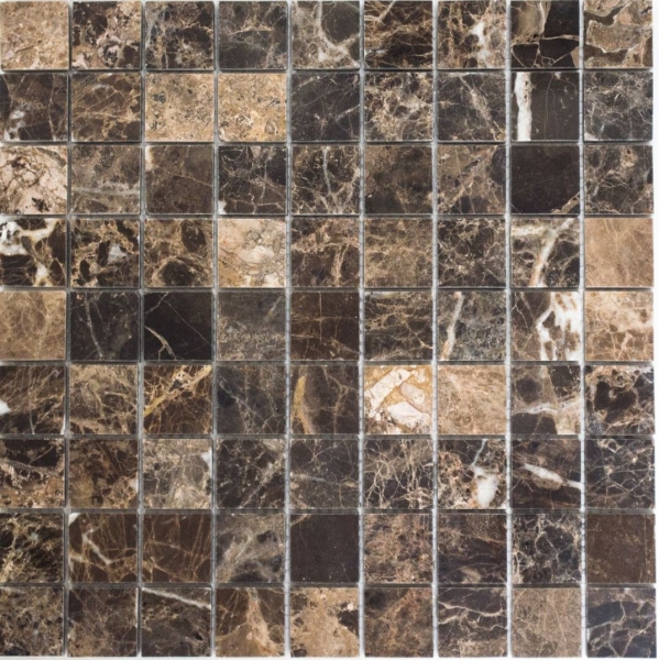 Hand-painted mosaic tile marble natural stone Impala brown polished MOS42-1306_m