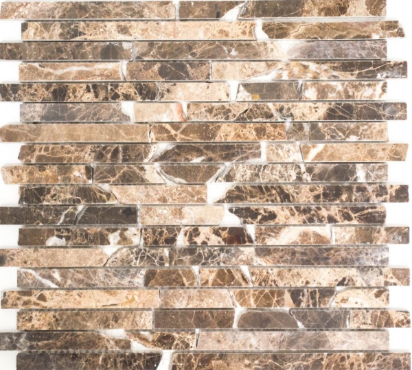 Hand-painted mosaic tile marble natural stone Brick Impala brown polished MOS40-1306_m