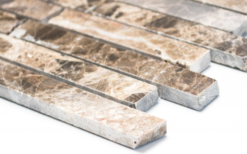 Hand-painted mosaic tile marble natural stone Brick Impala brown polished MOS40-1306_m