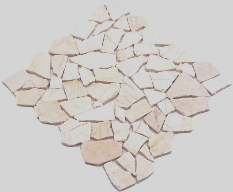 Mosaic quarry marble natural stone polygonal golden cream polished structure tile backsplash wall facing - MOS44-30-2807