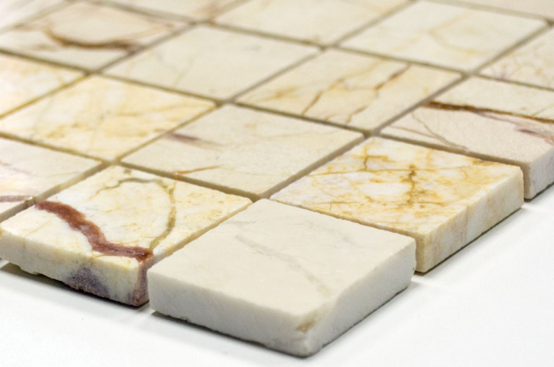 Marble mosaic tile natural stone golden cream polished glossy - MOS42-32-2807