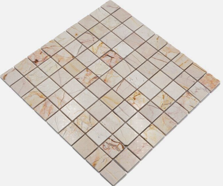 Marble mosaic tile natural stone golden cream polished glossy - MOS42-32-2807