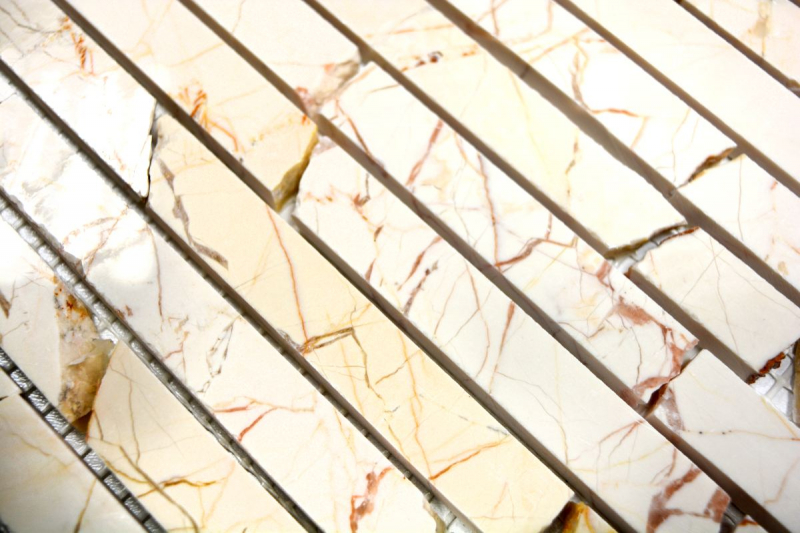 Mosaic tile Marble natural stone Brick golden cream polished structure MOS40B-2807_f