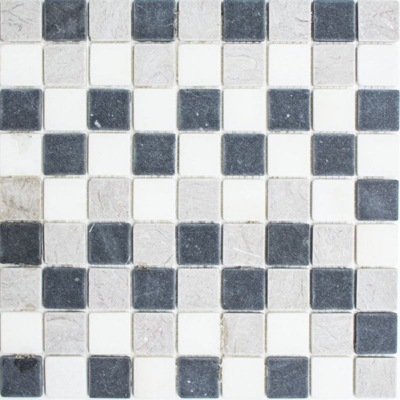 Mosaic tile marble natural stone beige gray black marble Botticino Nero MOS40-MOS32/1125_f