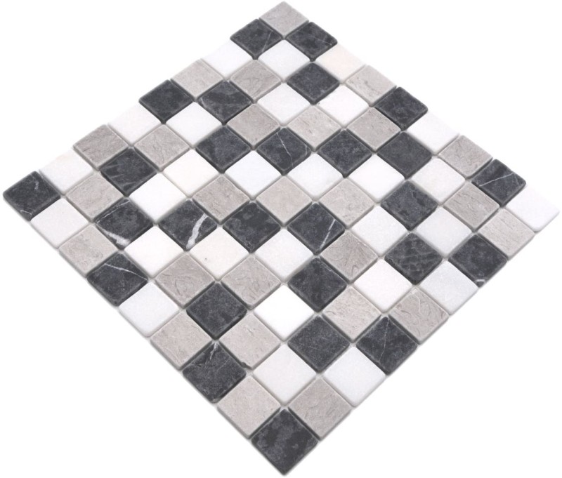 Marble mosaic tile natural stone beige gray black backsplash wall - MOS40-MOS32/1125