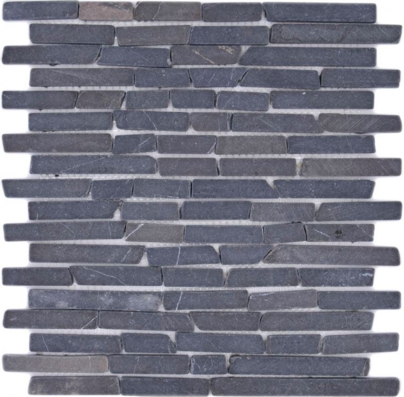 Mosaic marble natural stone gray anthracite brick composite sticks splashback tile backsplash kitchen wall - MOS40-0125