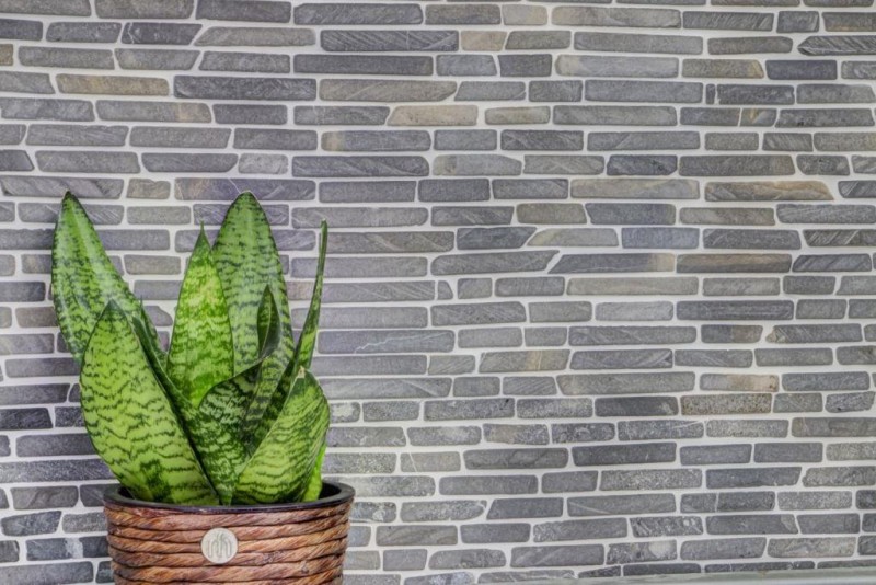 Mosaic marble natural stone gray anthracite brick composite sticks splashback tile backsplash kitchen wall - MOS40-0125