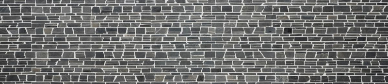 Mosaic tile marble natural stone gray anthracite brick mosaic Neromarquina MOS40-0210_f