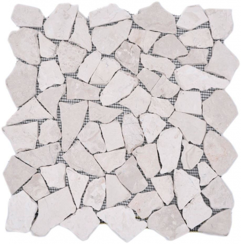 Mosaic quarry marble natural stone light beige ivory polygonal tile splashback wall cladding - MOS44-30-100