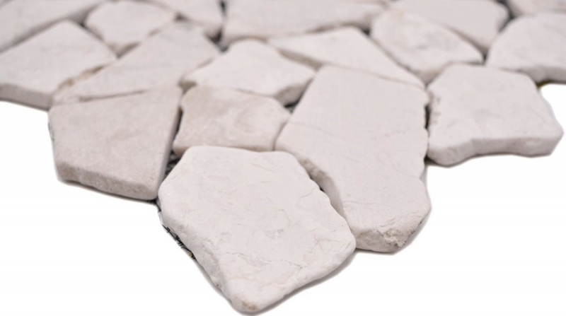 Mosaic quarry marble natural stone light beige ivory polygonal tile splashback wall cladding - MOS44-30-100
