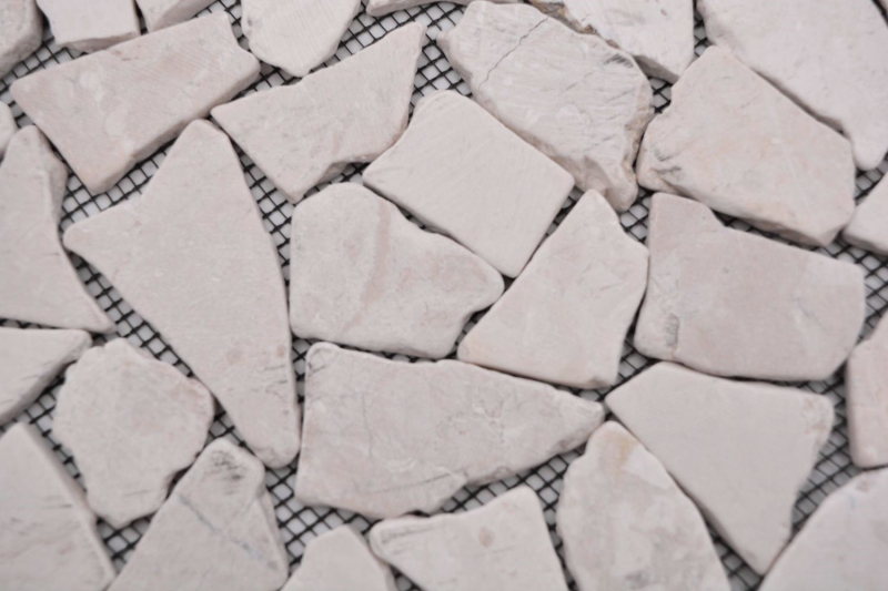 Mosaic quarry marble natural stone light beige ivory polygonal tile splashback wall cladding - MOS44-30-100