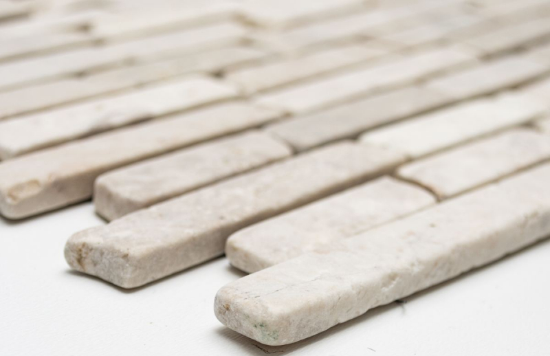 Hand-painted mosaic tile marble natural stone light beige Brick Biancone MOS40-0105_m