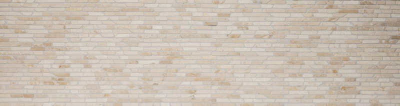 Hand-painted mosaic tile marble natural stone light beige Brick Biancone MOS40-0105_m