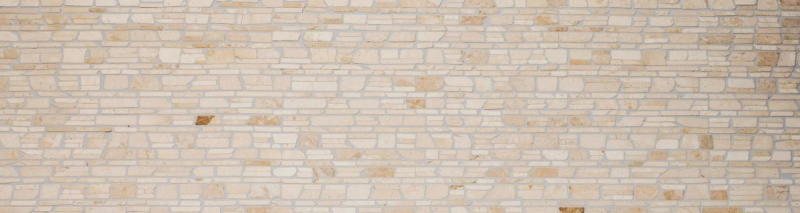 Hand sample mosaic tile marble natural stone light beige brick mosaic Biancone MOS40-0200_m