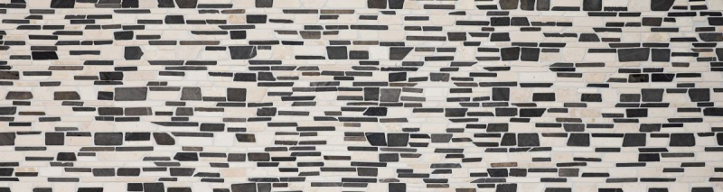 Hand-painted mosaic tile marble natural stone beige black brick mosaic BianconeJava MOS40-0205_m