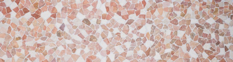 Mosaic quarry marble natural stone beige red polygonal Rosso Cream tile backsplash wall cladding kitchen - MOS44-30-130